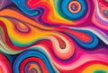 Background of deliberately created colorful circular lines forming a beautiful pattern.AI Generated
